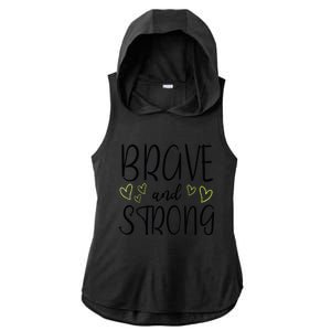 Brave And Strong Lymphoma Warrior Ladies PosiCharge Tri-Blend Wicking Draft Hoodie Tank