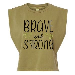 Brave And Strong Lymphoma Warrior Garment-Dyed Women's Muscle Tee