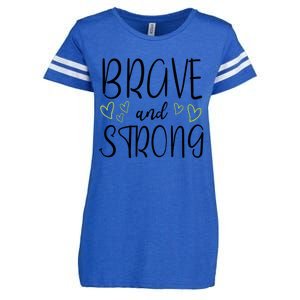 Brave And Strong Lymphoma Warrior Enza Ladies Jersey Football T-Shirt