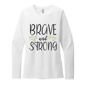 Brave And Strong Lymphoma Warrior Womens CVC Long Sleeve Shirt