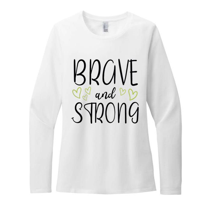 Brave And Strong Lymphoma Warrior Womens CVC Long Sleeve Shirt