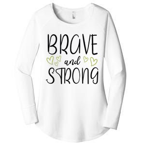 Brave And Strong Lymphoma Warrior Women's Perfect Tri Tunic Long Sleeve Shirt