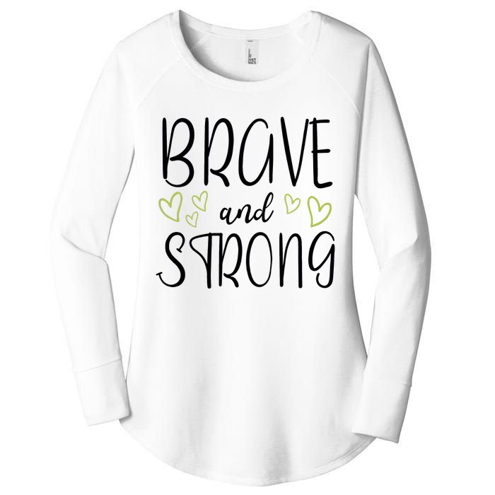 Brave And Strong Lymphoma Warrior Women's Perfect Tri Tunic Long Sleeve Shirt