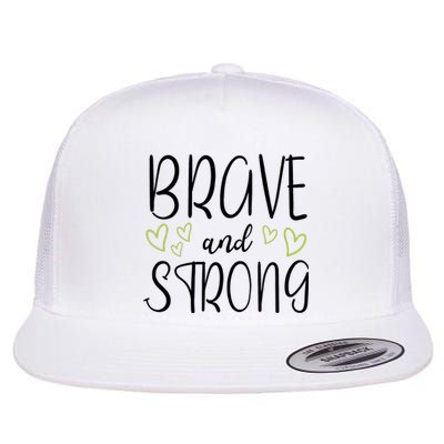 Brave And Strong Lymphoma Warrior Flat Bill Trucker Hat