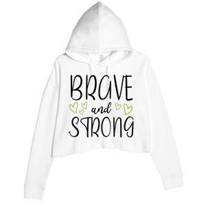 Brave And Strong Lymphoma Warrior Crop Fleece Hoodie