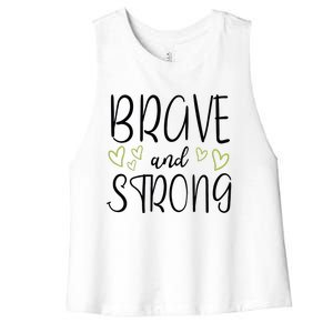 Brave And Strong Lymphoma Warrior Women's Racerback Cropped Tank