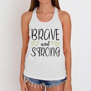 Brave And Strong Lymphoma Warrior Women's Knotted Racerback Tank