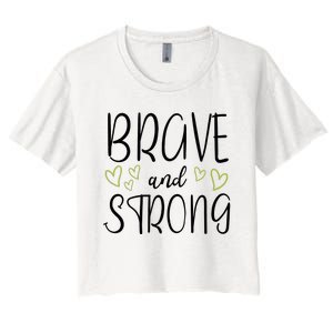 Brave And Strong Lymphoma Warrior Women's Crop Top Tee