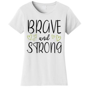 Brave And Strong Lymphoma Warrior Women's T-Shirt