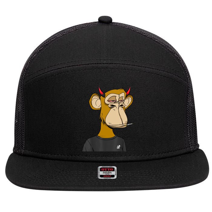 Bitcoin Ape Stoned 7 Panel Mesh Trucker Snapback Hat