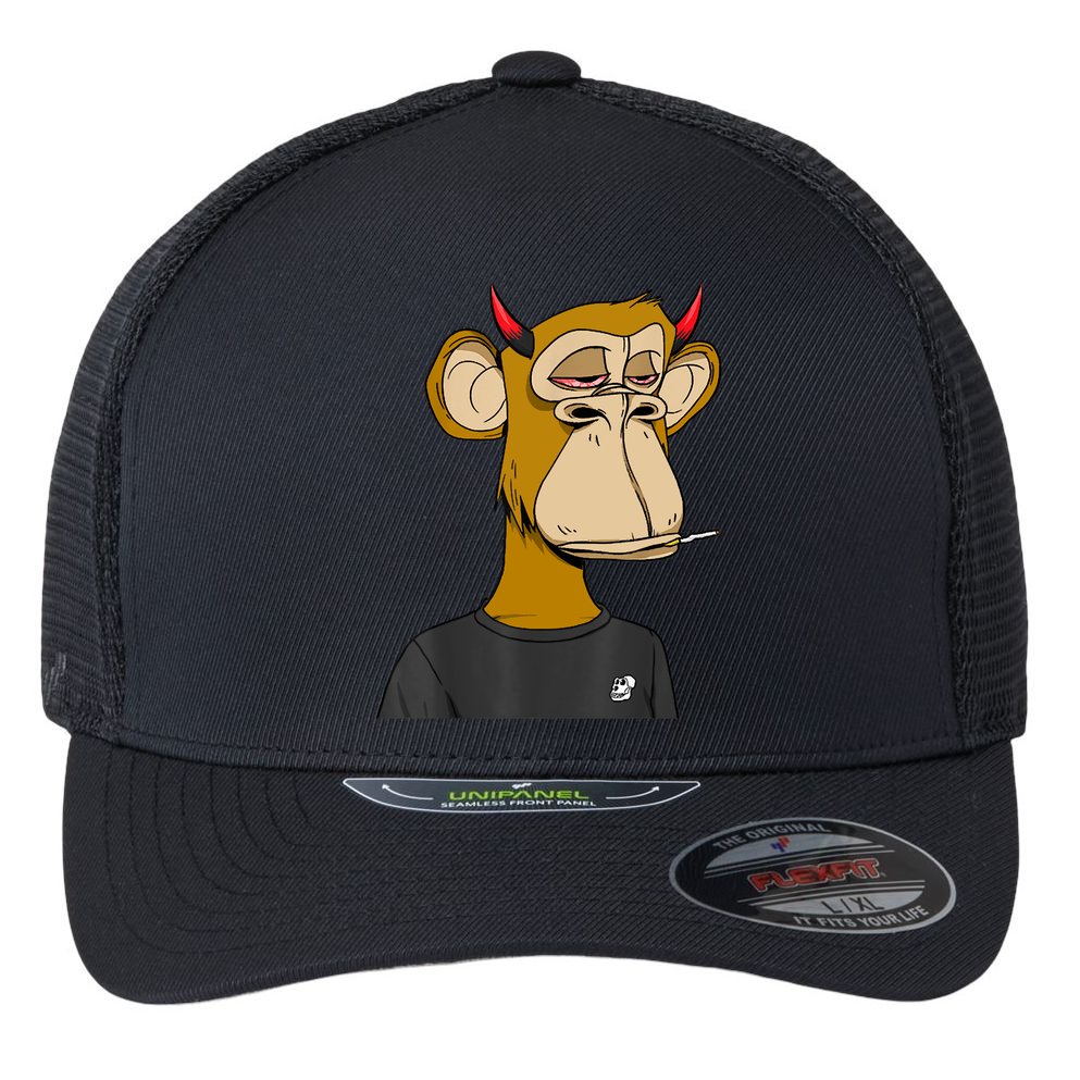 Bitcoin Ape Stoned Flexfit Unipanel Trucker Cap