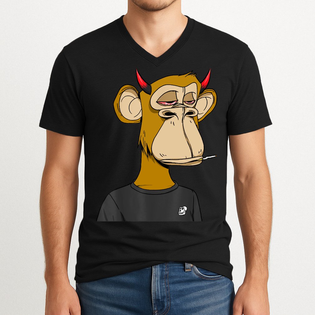 Bitcoin Ape Stoned V-Neck T-Shirt