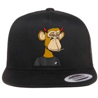 Bitcoin Ape Stoned Flat Bill Trucker Hat