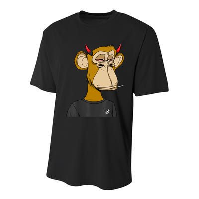 Bitcoin Ape Stoned Youth Performance Sprint T-Shirt
