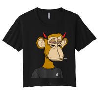 Bitcoin Ape Stoned Women's Crop Top Tee
