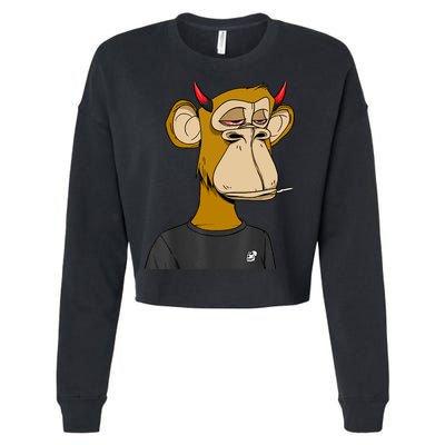 Bitcoin Ape Stoned Cropped Pullover Crew