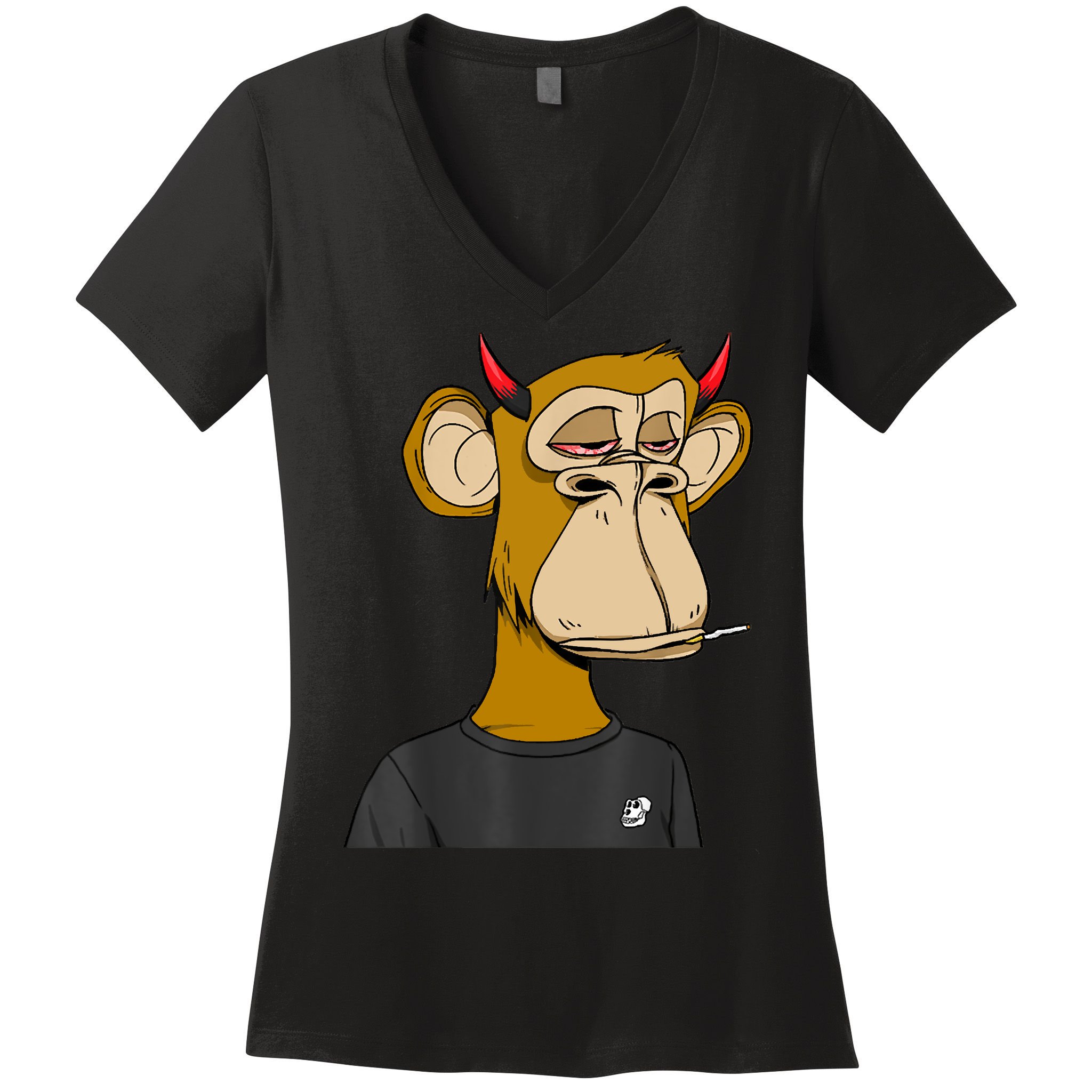 Bitcoin Ape Stoned Women's V-Neck T-Shirt