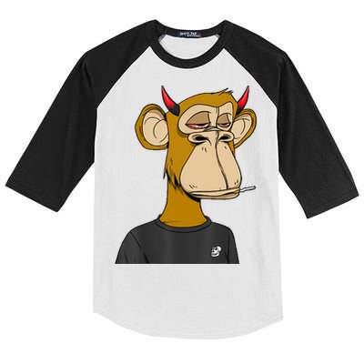 Bitcoin Ape Stoned Kids Colorblock Raglan Jersey