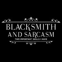 Blacksmith And Sarcasm Blacksmith Craftsman Metal Hoof Blacksmith Cropped Pullover Crew
