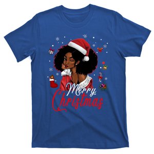 Black African Santa Hat African American Merry Christmas Pj Cool Gift T-Shirt