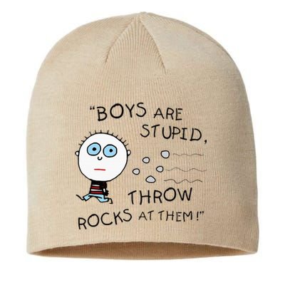 Boyfriend Are Stupid Throw Rocks At Them Funny Sustainable Beanie