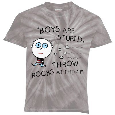 Boyfriend Are Stupid Throw Rocks At Them Funny Kids Tie-Dye T-Shirt