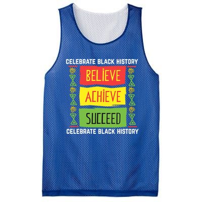 Believe Achieve Succeed Gift Black History Gift Funny Gift Mesh Reversible Basketball Jersey Tank