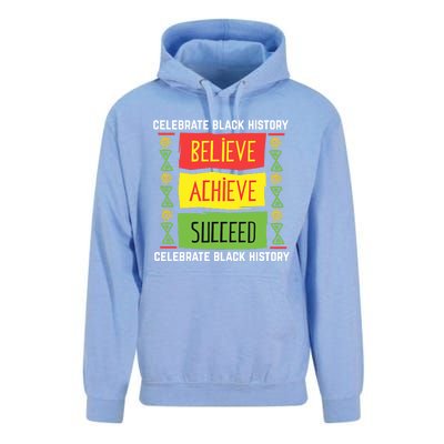 Believe Achieve Succeed Gift Black History Gift Funny Gift Unisex Surf Hoodie