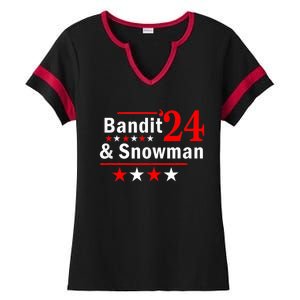 Bandit And Snowman 2024 Election Ladies Halftime Notch Neck Tee