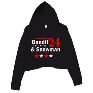 Bandit And Snowman 2024 Election Crop Fleece Hoodie