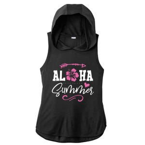 Beach Aloha Summertime In Hawaii Tropical Cruise Great Gift Ladies PosiCharge Tri-Blend Wicking Draft Hoodie Tank