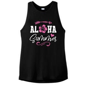 Beach Aloha Summertime In Hawaii Tropical Cruise Great Gift Ladies PosiCharge Tri-Blend Wicking Tank