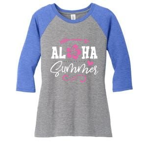 Beach Aloha Summertime In Hawaii Tropical Cruise Great Gift Women's Tri-Blend 3/4-Sleeve Raglan Shirt