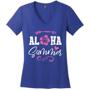 Beach Aloha Summertime In Hawaii Tropical Cruise Great Gift Women's V-Neck T-Shirt