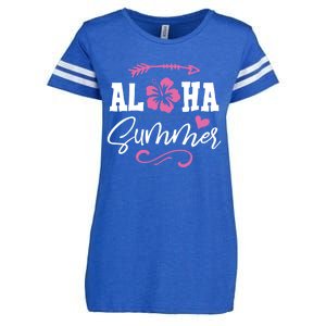 Beach Aloha Summertime In Hawaii Tropical Cruise Great Gift Enza Ladies Jersey Football T-Shirt