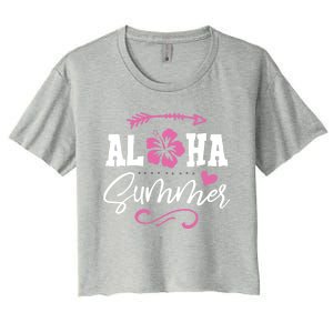 Beach Aloha Summertime In Hawaii Tropical Cruise Great Gift Women's Crop Top Tee