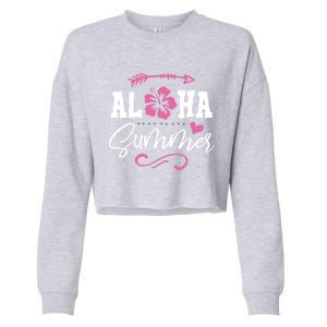 Beach Aloha Summertime In Hawaii Tropical Cruise Great Gift Cropped Pullover Crew