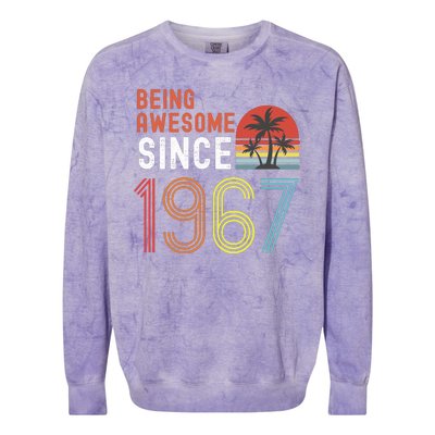 Being Awesome Since 1967, Made In 1967, Vintage 54th Birthday Colorblast Crewneck Sweatshirt