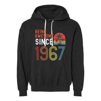 Being Awesome Since 1967, Made In 1967, Vintage 54th Birthday Garment-Dyed Fleece Hoodie