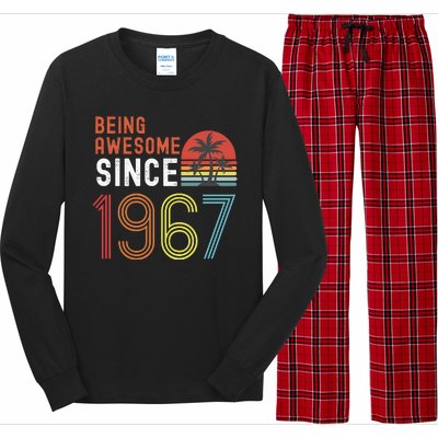 Being Awesome Since 1967, Made In 1967, Vintage 54th Birthday Long Sleeve Pajama Set