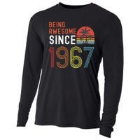 Being Awesome Since 1967, Made In 1967, Vintage 54th Birthday Cooling Performance Long Sleeve Crew