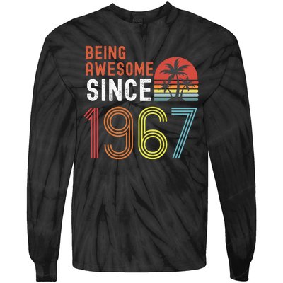 Being Awesome Since 1967, Made In 1967, Vintage 54th Birthday Tie-Dye Long Sleeve Shirt