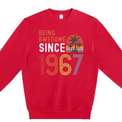 Being Awesome Since 1967, Made In 1967, Vintage 54th Birthday Premium Crewneck Sweatshirt