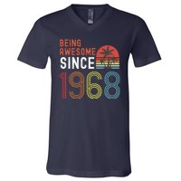 Being Awesome Since 1968, Made In 1968 Vintage 53rd Birthday V-Neck T-Shirt