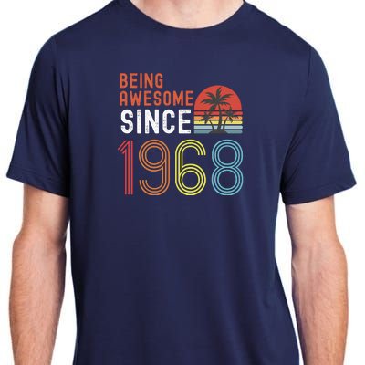 Being Awesome Since 1968, Made In 1968 Vintage 53rd Birthday Adult ChromaSoft Performance T-Shirt