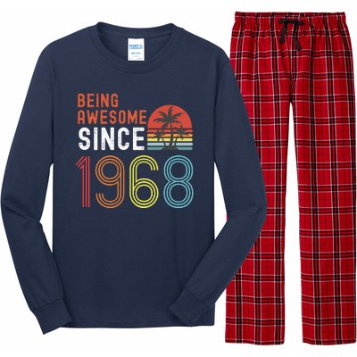 Being Awesome Since 1968, Made In 1968 Vintage 53rd Birthday Long Sleeve Pajama Set