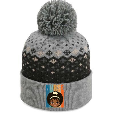 Black Afro Strong Nurse Black History Month Nursing Funny Gift The Baniff Cuffed Pom Beanie