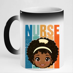 Black Afro Strong Nurse Black History Month Nursing Funny Gift 11oz Black Color Changing Mug