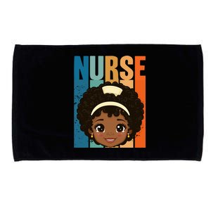 Black Afro Strong Nurse Black History Month Nursing Funny Gift Microfiber Hand Towel