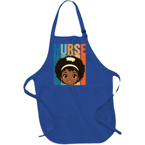 Black Afro Strong Nurse Black History Month Nursing Funny Gift Full-Length Apron With Pockets